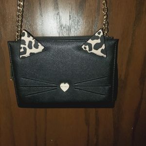 NWOT Betsy Johnson cross body snap Cat Purse